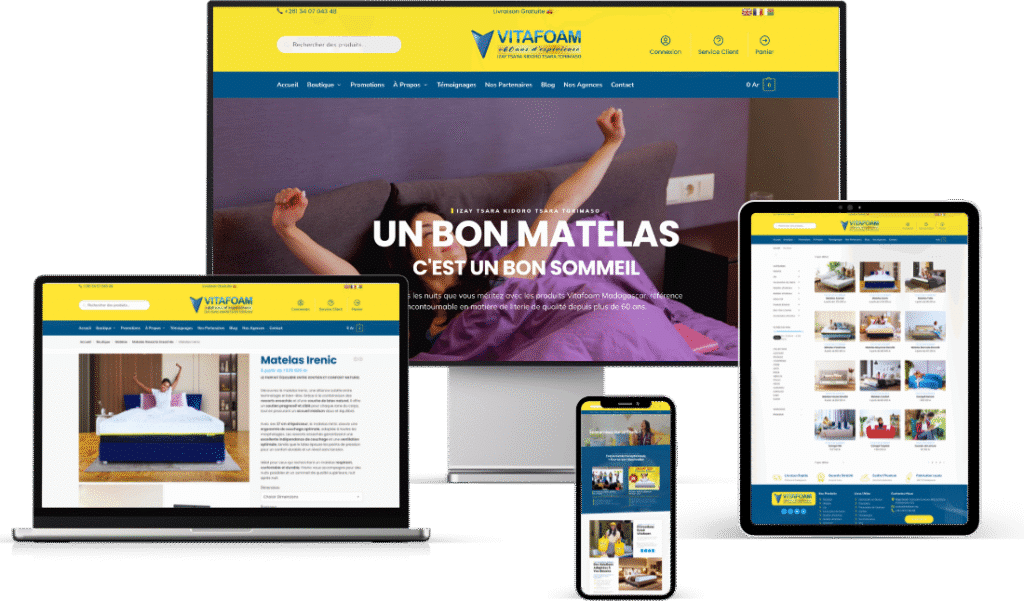 +180% de Ventes en Ligne en 60 jours. Grâce à son Nouveau Site E-commerce Vitafoam.mg